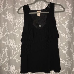 Black tank with gold embellishment on back